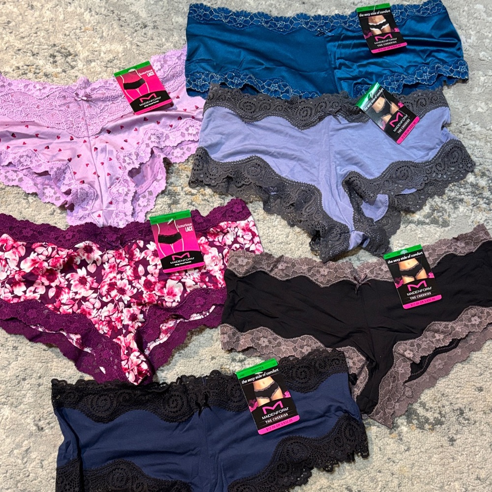 Maidenform Lace Trim Panties - hipster modal with lace trim set of 6